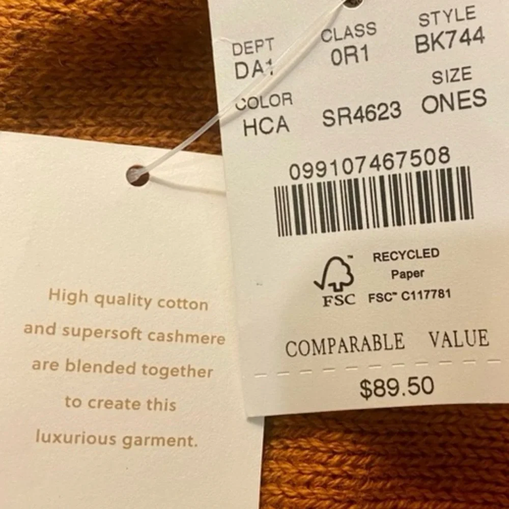NWOT…J. Crew Terra-cotta/Rust Cotton and Cashmere Knit Poncho - Picture 7 of 7